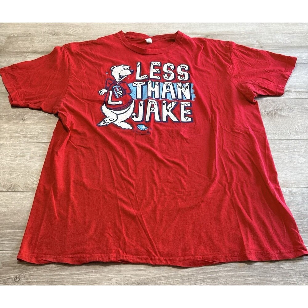 Less Than Jake Band Parody ICEE Polar Bear Red White White Blue T Shirt Men XXL